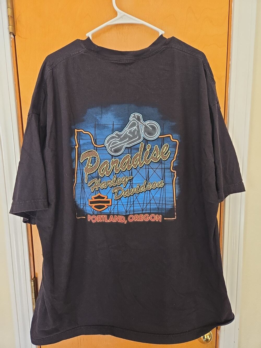 2014 Harley Davidson Motorcycles Portland City Artwork PDX T-Shirt, Black XL